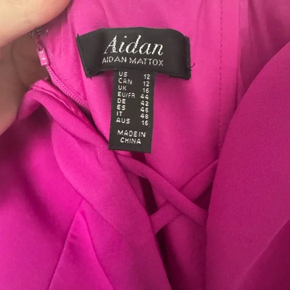 Aidan Mattox Fuchsia Strapless Gown - Picture 2 of 4